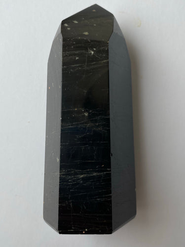 Black Tourmaline Tower with Haematite Banding