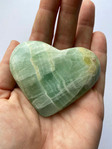 Pistachio Calcite Heart