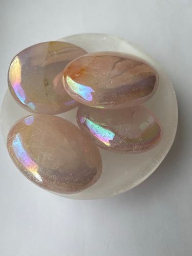 Aura Rose Quartz Palmstone