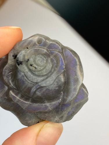 Labradorite Rose Carving